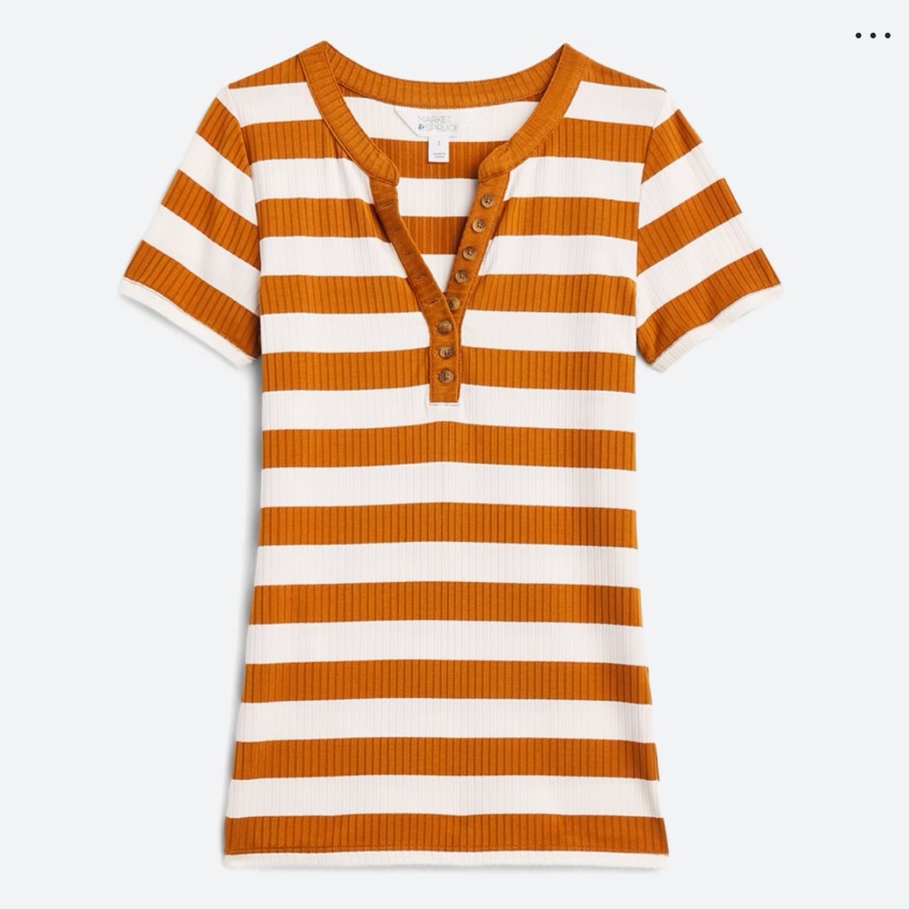 Market & Spruce Joanne Ribbed Knit Henley